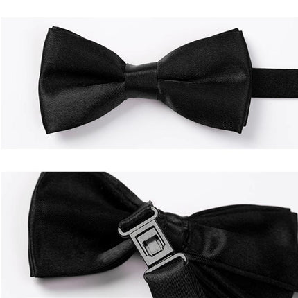 Solid Color Glossy Double-layer Children's Bow Tie Two-color Baby Korean Style Small - Aimall
