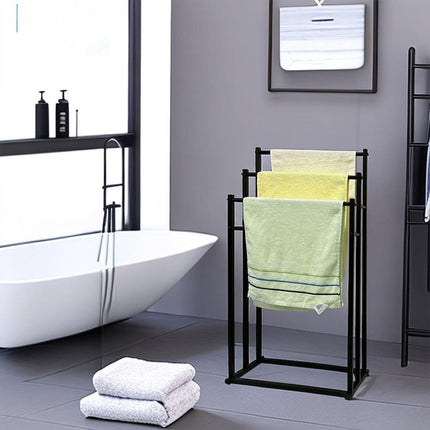 Luxury Metal Floor Towel Rack Freestanding Bathroom Storage Organizer Stand