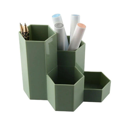 2pcs Hexagonal Pen Holder Desktop Organiser Storage Box Office Desk Accessories