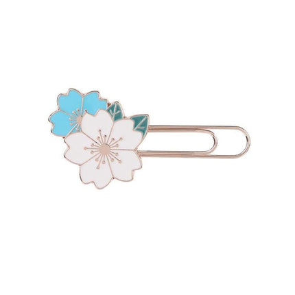 Bookmark Sakura Flowers Metal Bookmark Cherry Blossom Kids Paper Clip - Aimall