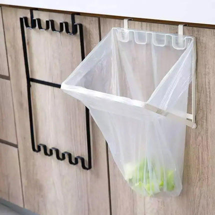 Wall Hanging Garbage Bag Shelf Hook Kitchen Storage Plastic Bag Hanger Rack Trash Bin