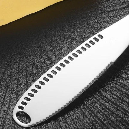 Stainless Steel Butter Knife Cold Hard Butter Serrated Edge Spreader Cheese Jam - Aimall