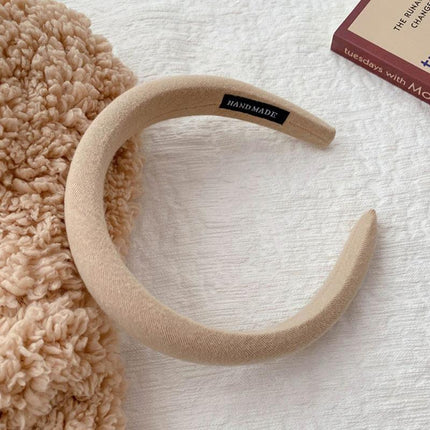 Women Thick Padded Wide Headband Sponge Hairband Wedding Party Plain - Aimall