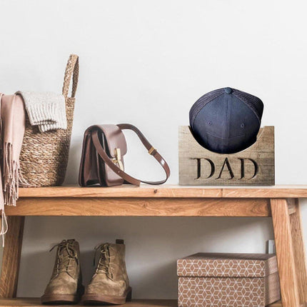 For Dad Rustic Wooden Hat Holder Display Stand Hat Storage Box For Baseball Caps