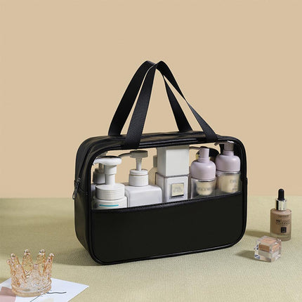 3pcs Large Capacity Waterproof Makeup Bag Set Translucent PU Travel Storage Bag