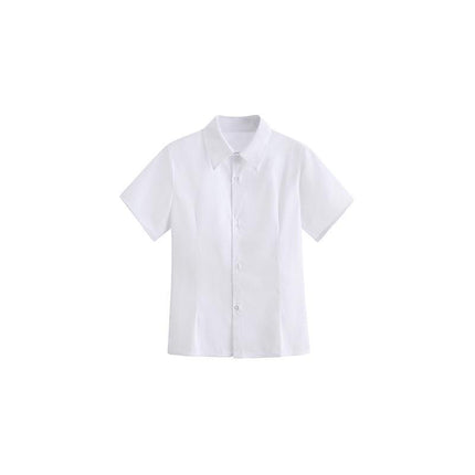 Japanese Women Girls JK Uniform Short Sleeve Shirts Tops Blouse Pleated Skirts - Aimall