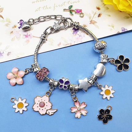 30PCS Assorted Gold Plated Enamel Flower Charms Pendant DIY For Jewelry Making - Aimall