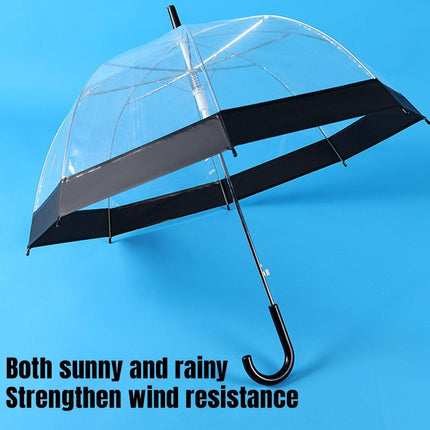 Clear Dome Umbrella Wedding Party Transparent Parasol Handle Waterproof Rain