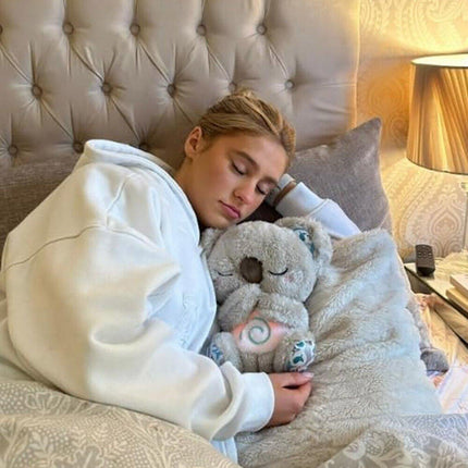 Luminous Sleeping Koala Plush Toy with Music for Early Learning and Soothing