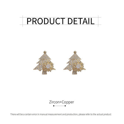 Christmas Tree Stud Earrings Women Festive Holiday Jewelry Gift Accessories