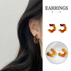 Vintage Amber C Shaped Earrings Retro Style Jewellery Women Girls Fashion