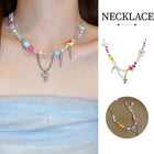 Cute Candy Heart Colourful Beaded Necklace Women Girls Trendy Fashion
