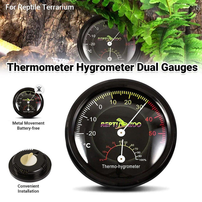 Reptile Thermometer Hygrometer for Terrariums Lizard Snake Tortoise Frog Habitat