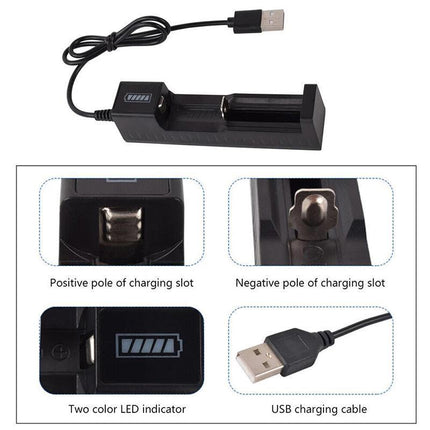 Compact 1-Slot USB Charger for Li-ion Rechargeable Batteries - Portable Power - Aimall