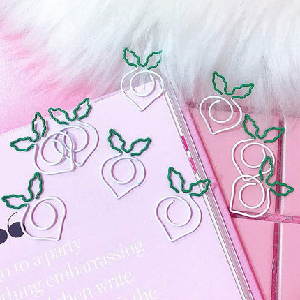 10x Colorful fruit Note Shape Paper Clips Bookmark Binder Office School Supplies - Aimall