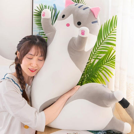 Soft Cute Plush Cat Cats Doll Stuffed Kitten Pillow Gift Cushion Toy For Kids Grey - Aimall