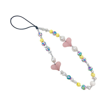Mobile Strap Phone Charm Beads Chain Jewelry Crystal Stone Anti-Lost Lanyard - Aimall