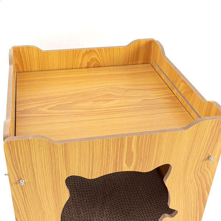 Durable Cat Scratcher Lounge Corrugated Scratching Wood Board - Aimall