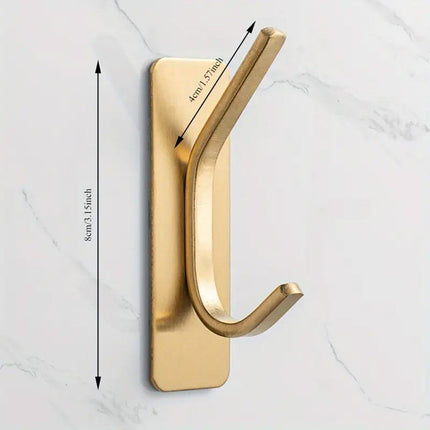 4pcs Stainless Steel Adhesive Hook Towel Hook Bathroom Kitchen Door Coat Hook