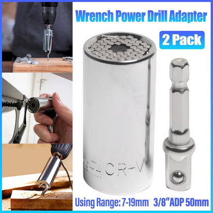 2PACK Universal Socket Grip Multi-Function Ratchet Wrench Power Drill Tool Gift - Aimall