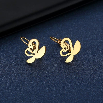 Women Stainless Steel Swan Earrings Bird Animal Dangle Charm Swans Gift Jewelry - Aimall