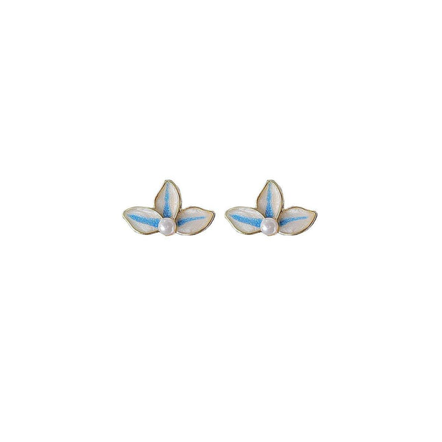 Haze Blue Earrings Vintage Temperament Stud Earrings Fashion Jewelry for Women