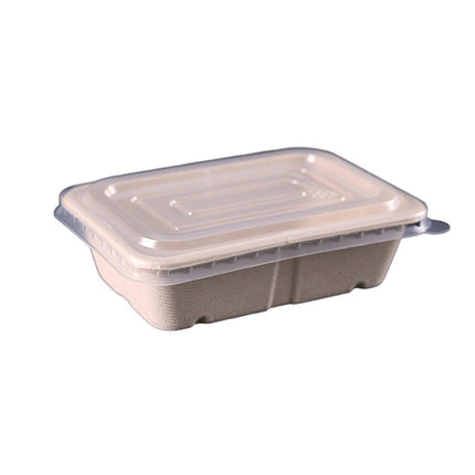 50PCS Square Disposable Lunch Box Thickened Takeout Salad Bowl Natural Colour