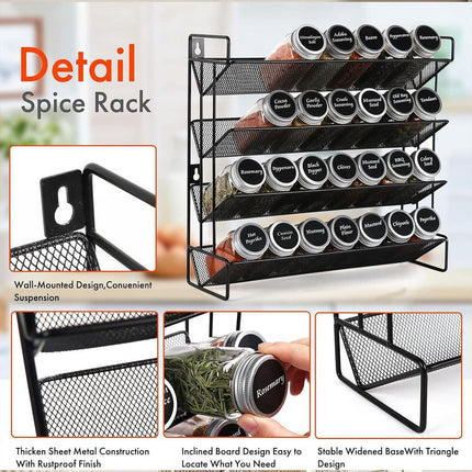 Black Four Tier Kitchen Shelf Organizer Storage Rack for Home Organization Use