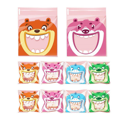 500 Pack Self Adhesive Cookie Packaging Bags Vibrant Designs OPP Material