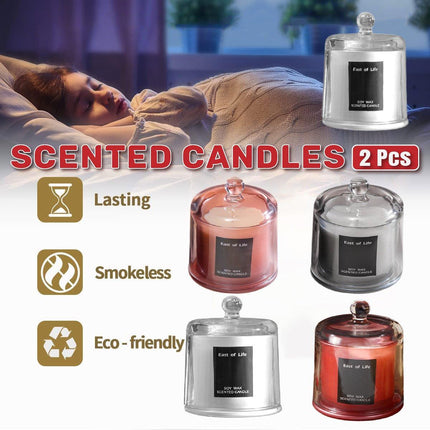 2Pcs Smokeless Glass Aromatherapy Candles Scented Gift Set for Relaxation