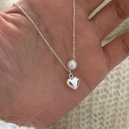 Luxury Zircon Love Pendant Necklace Elegant Copper Chain Jewelry Gift