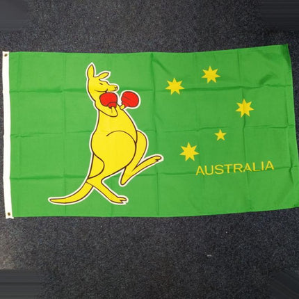Boxing Kangaroo Flag 3x5 ft Australian National Symbol 90x150 cm Banner - Aimall
