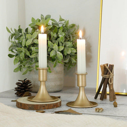 4X Iron Candlestick Stand Candle Holder Retro Style Look Taper Candle Holder