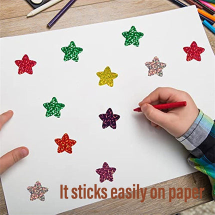 10PCS Self-Adhesive Star Heart Stickers 500/Roll Reward Chart Decoration Labels