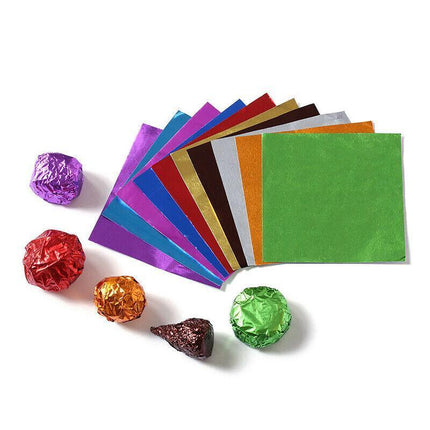 100PCS Tin Foil Aluminium Wrapping Square Chocolate Wrappers 10CM - Aimall