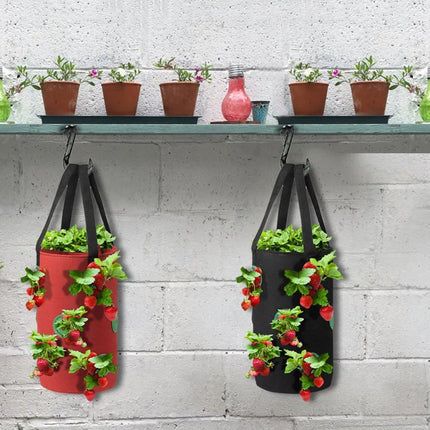 3pcs Hanging Planter Bags for Strawberry Growing Horticultural Nursery Use