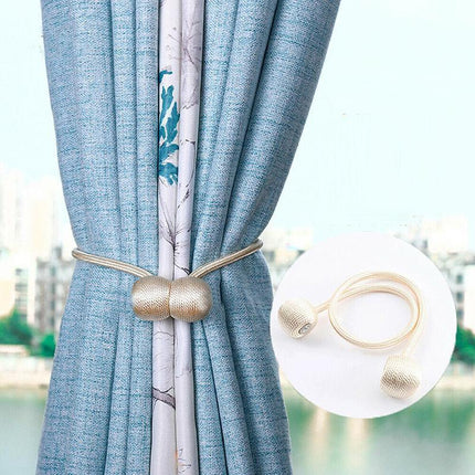 1PC Tieback Curtain Magnetic Ball Curtains Buckle Tie Backs Curtain Holder Home - Aimall