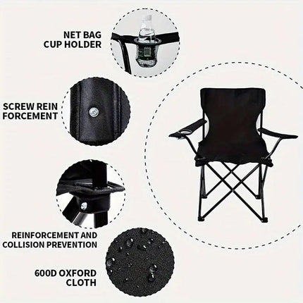 Armrest Camping Fishing Folding Chair Outdoor Portable Picnic Leisure Seat