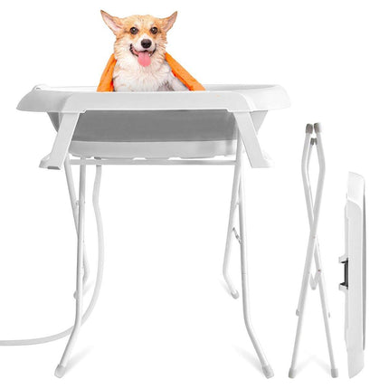 Pet Bath Tub Elevated Stand for Cats and Puppies Portable Bathing Tub for Pets