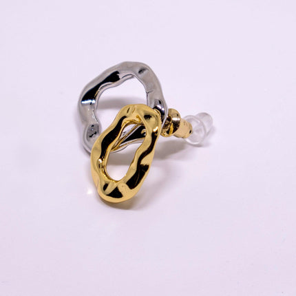 Two Tone Earrings For Women Fashion Studs Colourful Jewelry Accessories Gift