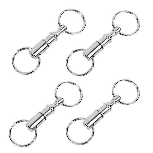 4X Detachable Quick Release Removable Keyring Keychain Key Ring Pull Apart Split - Aimall
