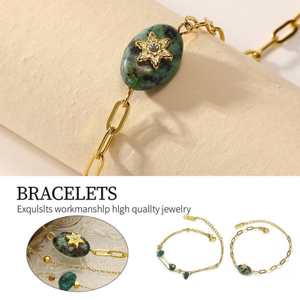 Natural Stone Bracelet Adjustable Handmade Beaded Jewelry Fashion Gift