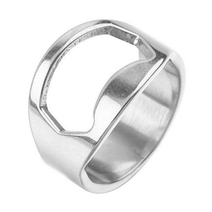 New Stainless Steel Bottle Opener Ring Super Cool Novelty Gift Idea Bottle opener - Aimall