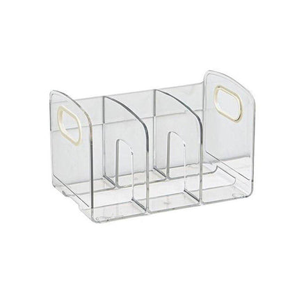 Acrylic Desktop Book Stand Transparent Office Storage Box File Rack Pen Holder