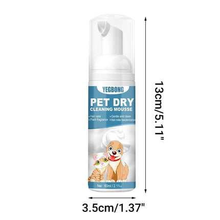 Pet Dry Cleaning Foam No Water Needed Deodorant Shampoo for Dogs and Cats