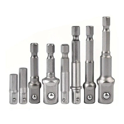 8pcs Hex Shank Socket Adapter Set 1/4 3/8 1/2 Inch Impact Driver Drill Bits