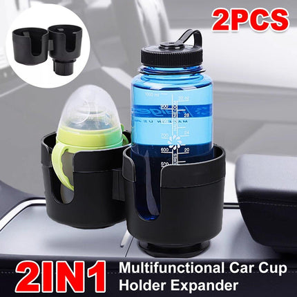 2pcs Car Cup Holder Organiser Dual 2-in-1 Adjustable Drink Holder for Vehicles