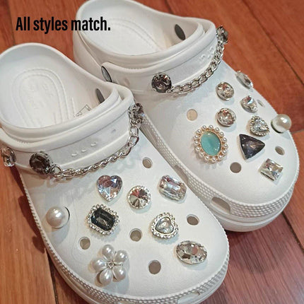 Retro Metal Pearl Shoe Buckle Removable Decoration DIY Accessories for Cave Shoe