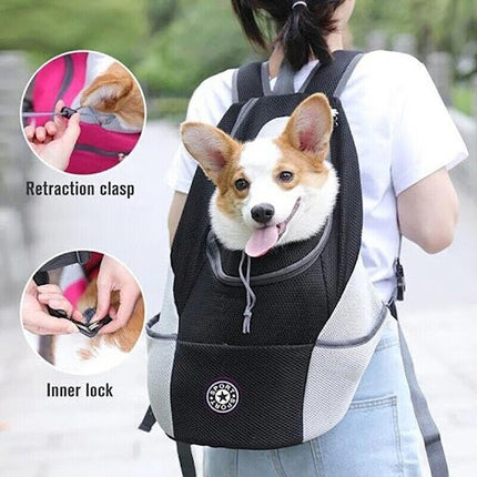 S Size Puppy Travel Mesh Pet Dog Carrier Backpack Front Travel Portable Shoulder Bag - Aimall