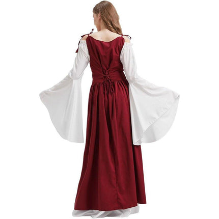 Halloween Costume Amazon Explosions European And American Square Collar Bundle Waist Medieval Renaissance Retro Dress